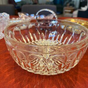 Vintage Cut Glass Salad Bowl